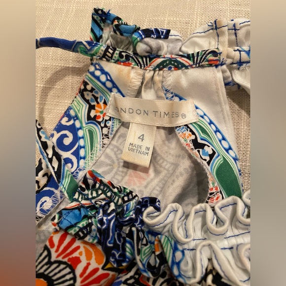 London Times Women’s Halter Dress. Size 4. White with multiple colors - Picture 3 of 16